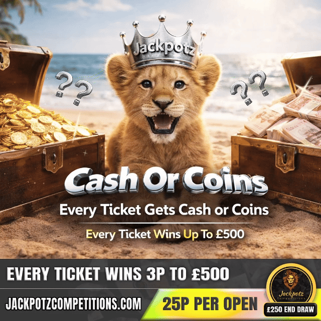 Cash or Coins Jackpotz Competitions
