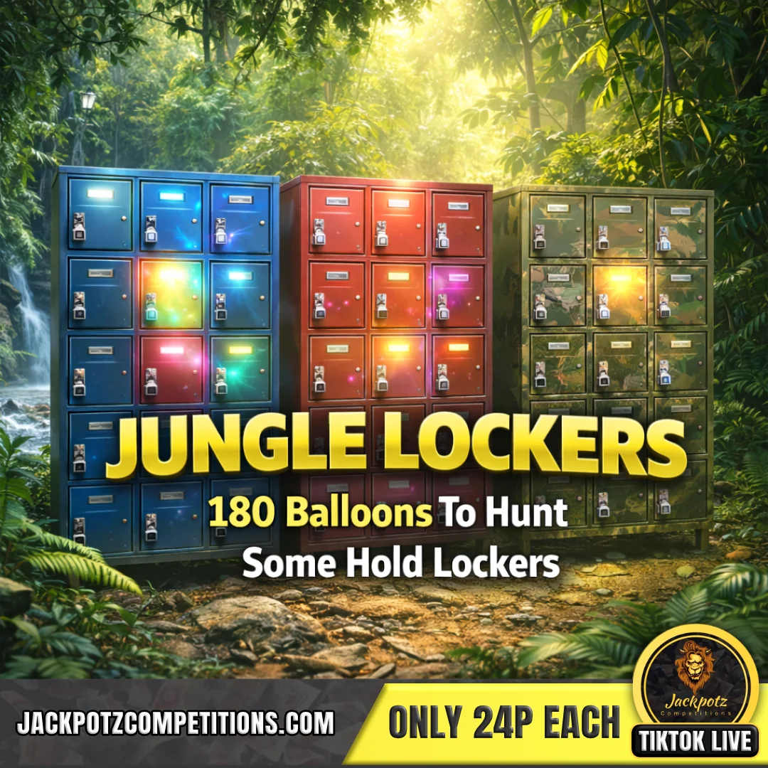 Jackpotz Competitions TikTok Balloon Pop jungle lockers
