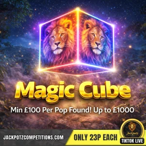 Jackpotz Competitions TikTok Balloon Pop lions cube