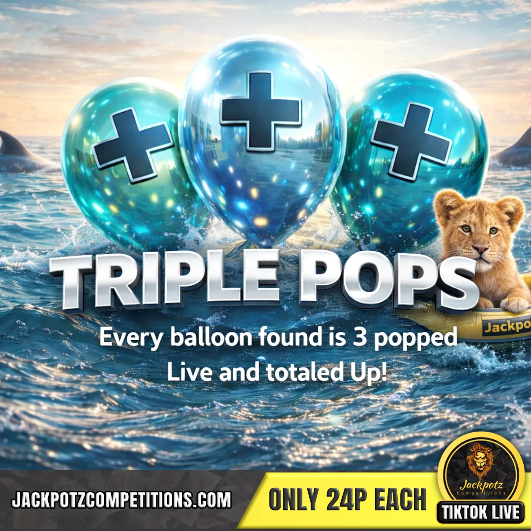 Jackpotz Competitions TikTok Balloon Pop triple pops