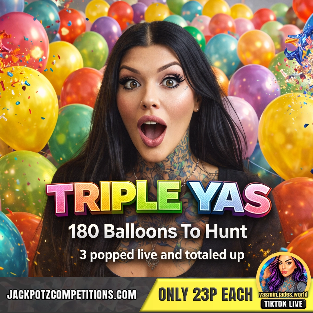 Jackpotz Competitions TikTok Balloon Pop triple yass