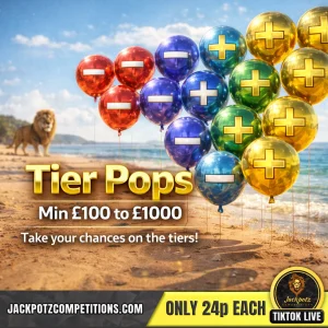 Jackpotz Competitions TikTok Balloon Pop tier pops