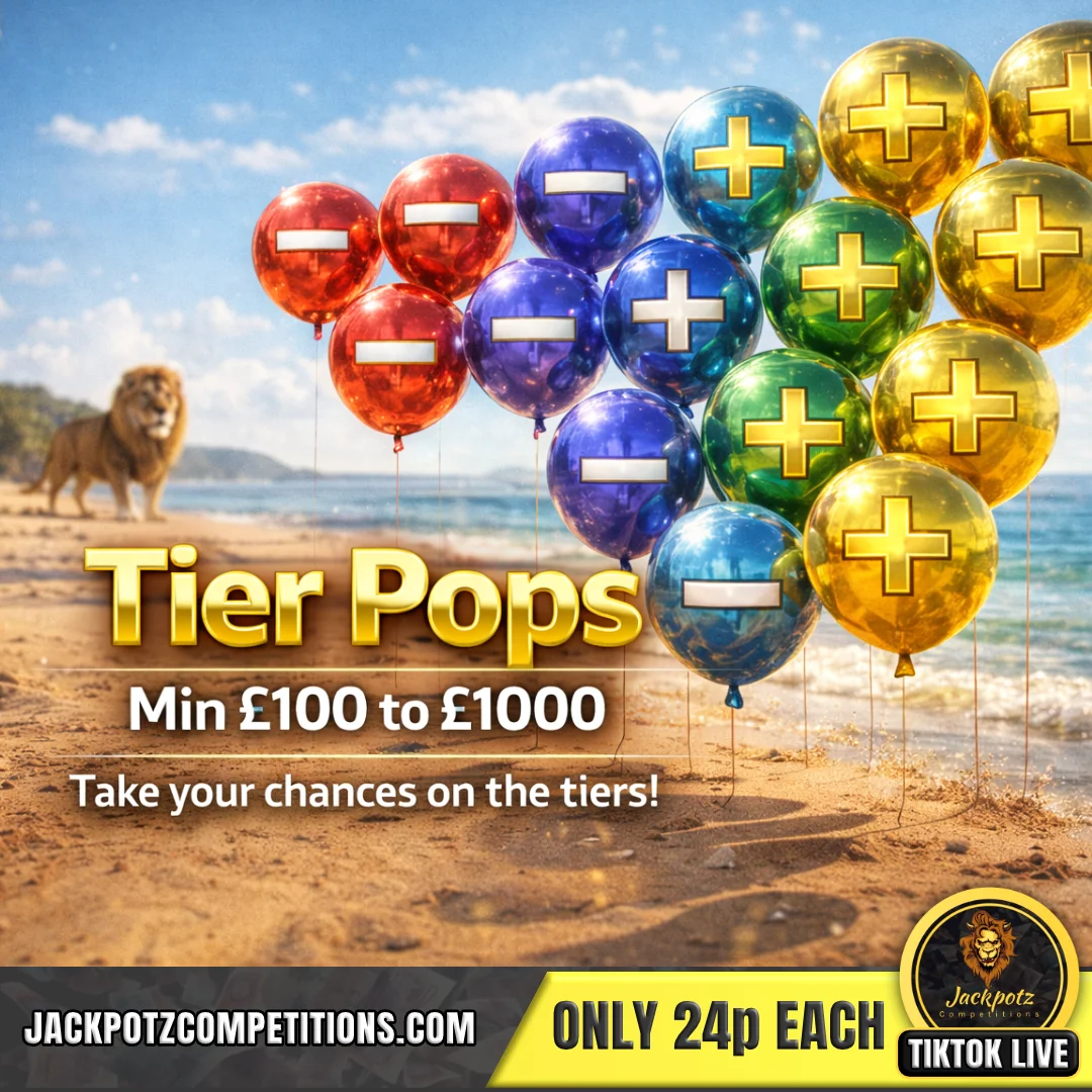 Jackpotz Competitions TikTok Balloon Pop tier pops