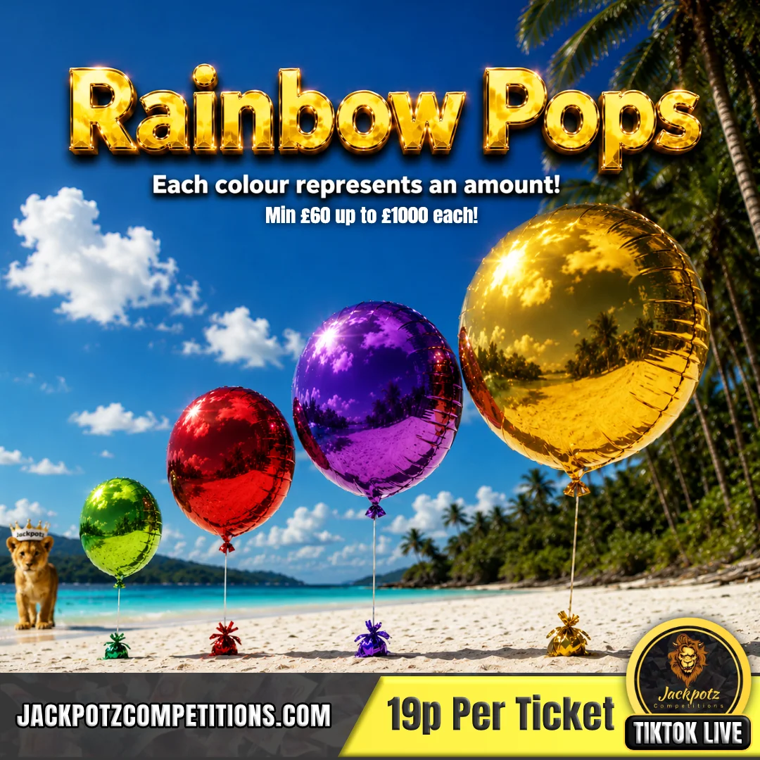Jackpotz Competitions TikTok Balloon Pop Rainbow Pops 1
