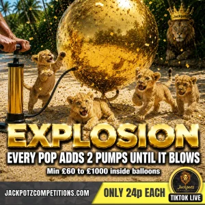Jackpotz Competitions TikTok Balloon Pop explosion