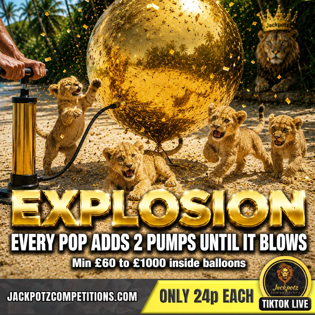 Jackpotz Competitions TikTok Balloon Pop explosion