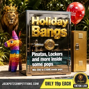 Jackpotz Competitions TikTok Balloon Pop holiday bangs