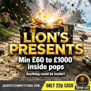 Jackpotz Competitions TikTok Balloon Pop lions presents