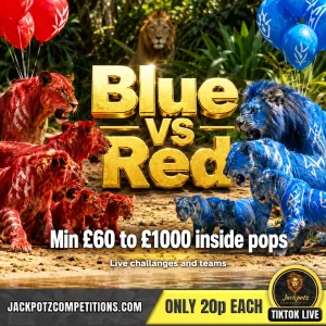 Jackpotz Competitions TikTok Balloon Pop redvsblue