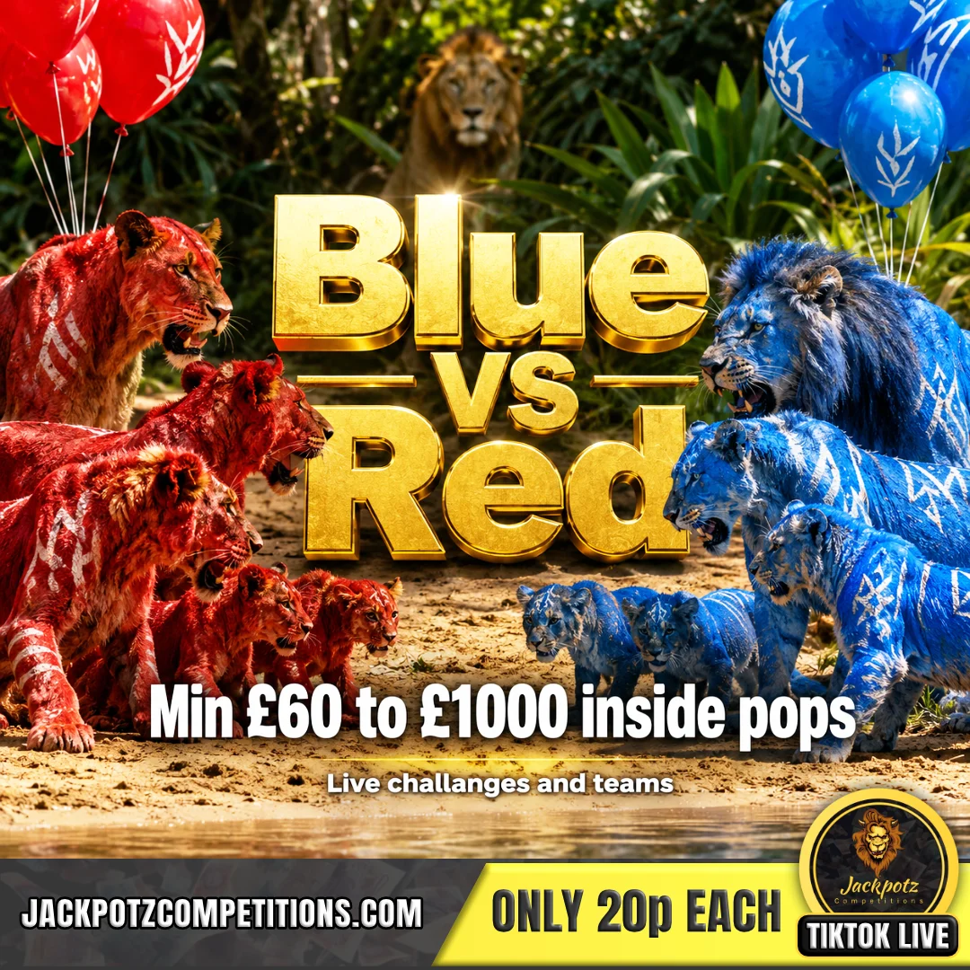 Jackpotz Competitions TikTok Balloon Pop redvsblue