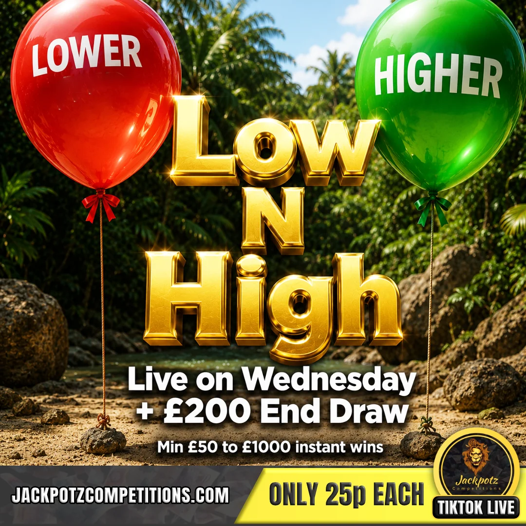 Jackpotz Competitions TikTok Balloon Pop Game low n high