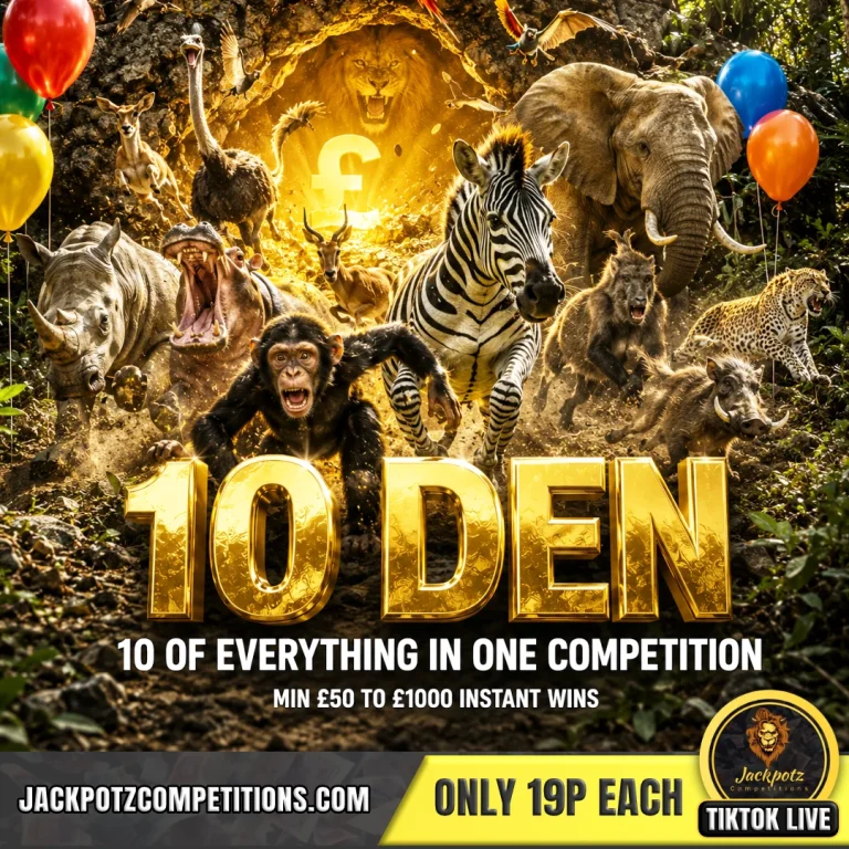 Jackpotz Competitions TikTok Balloon Pop Game the den