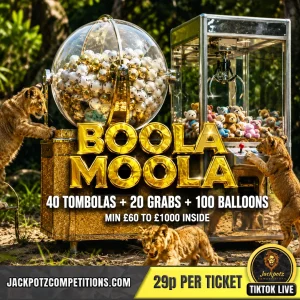 Jackpotz Competitions TikTok Balloon Pop boola moola