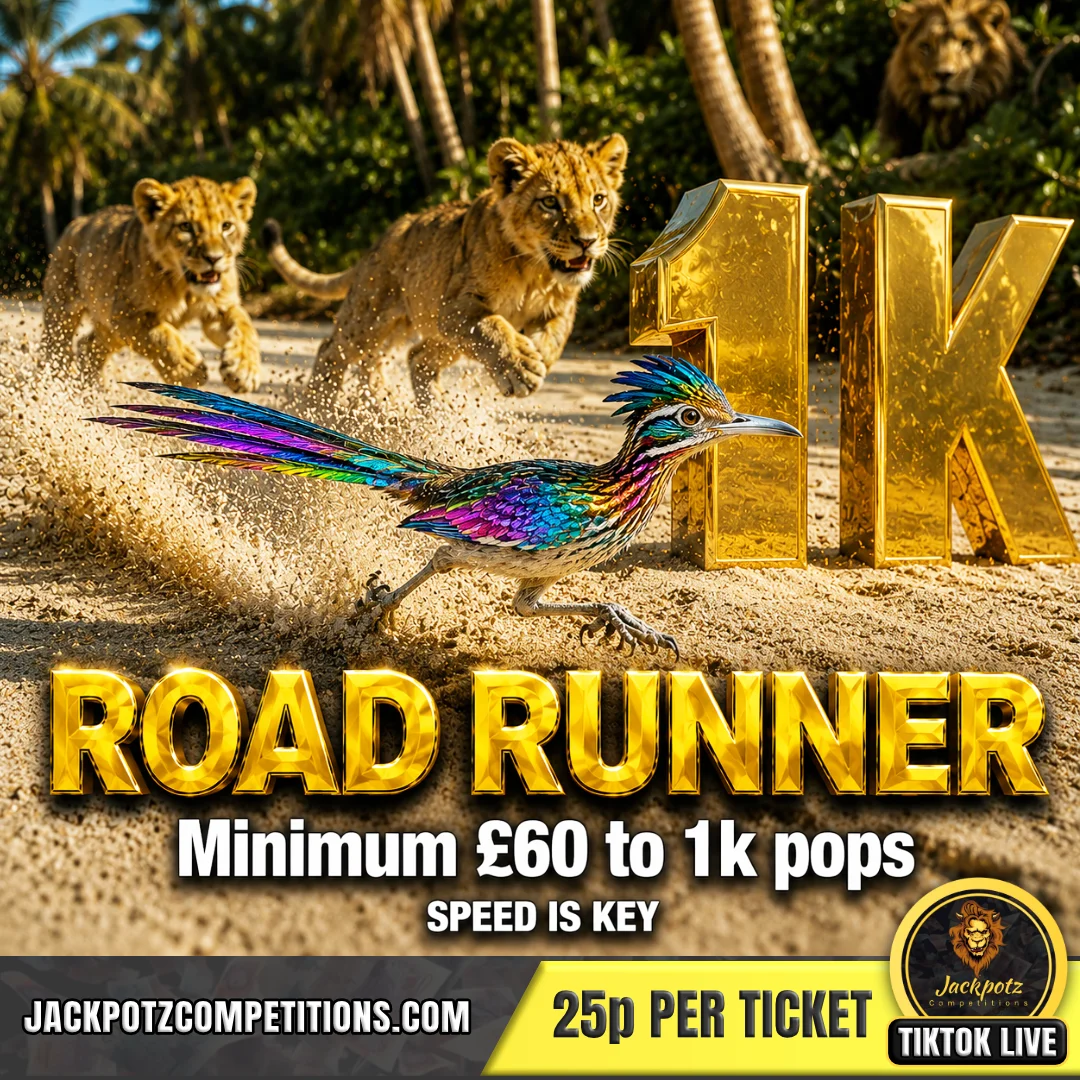Jackpotz Competitions TikTok Balloon Pop road runner