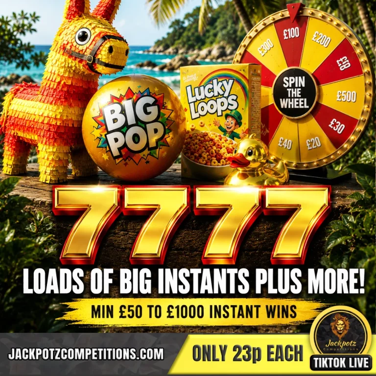 Jackpotz Competitions TikTok Balloon Pop Game 7777 1