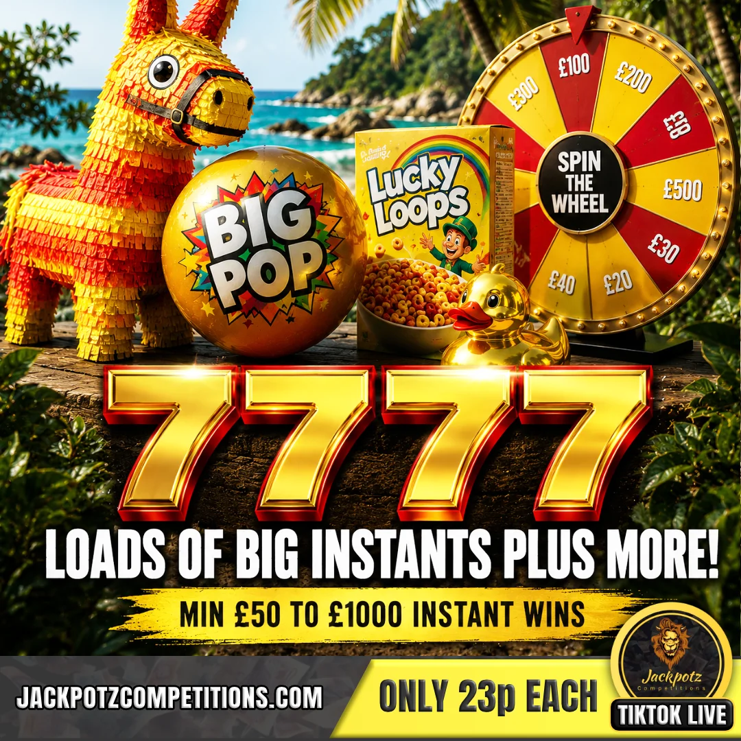 Jackpotz Competitions TikTok Balloon Pop Game 7777 1
