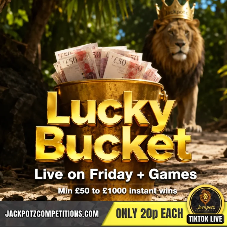 Jackpotz Competitions TikTok Balloon Pop Game lucky bucket