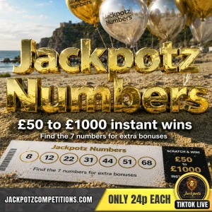 Jackpotz Competitions TikTok Balloon Pop Game numbers